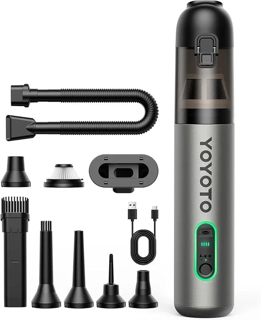 Car Vacuum, Handheld Vacuum Cordless with 21000Pa Powerful Suction & 3 Modes, 4-in-1 Portable Hand Held Mini Vacuum Cleaner Rechargeable, Ultra Light for Car Home Office (Silver) - NeatNest