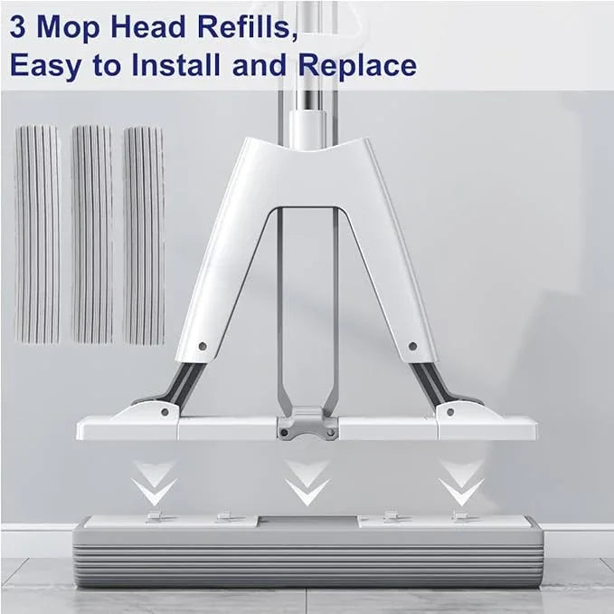 Mop and Bucket with Wringer Set for Home Floor Cleaning, Self Squeezing mini Hand mop with 3 Absorbent Sponge Mop Refills and Adjustable Height - NeatNest