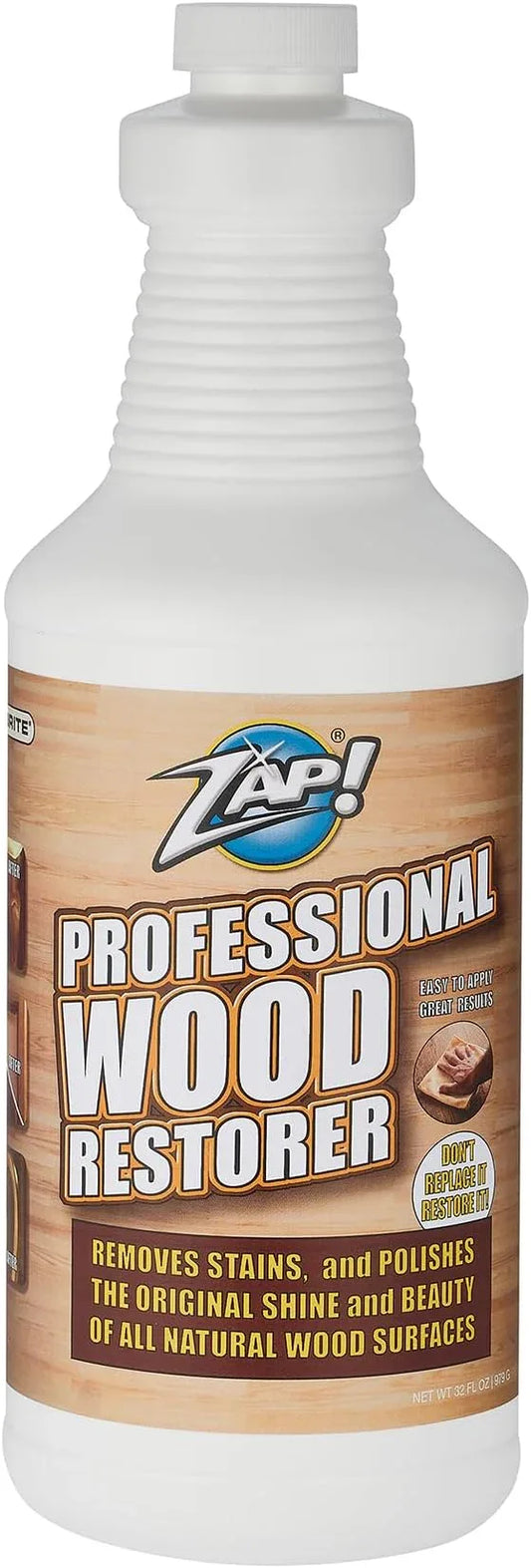 ZAP! Professional Wood Cleaner and Restorer | Clean, Polish, & Restore Wooden Furniture & Hardwood Floors | Kitchen Cabinet & Table | Deep Wood Cleaner for Heavy Duty Cleaning | 32 oz - NeatNest