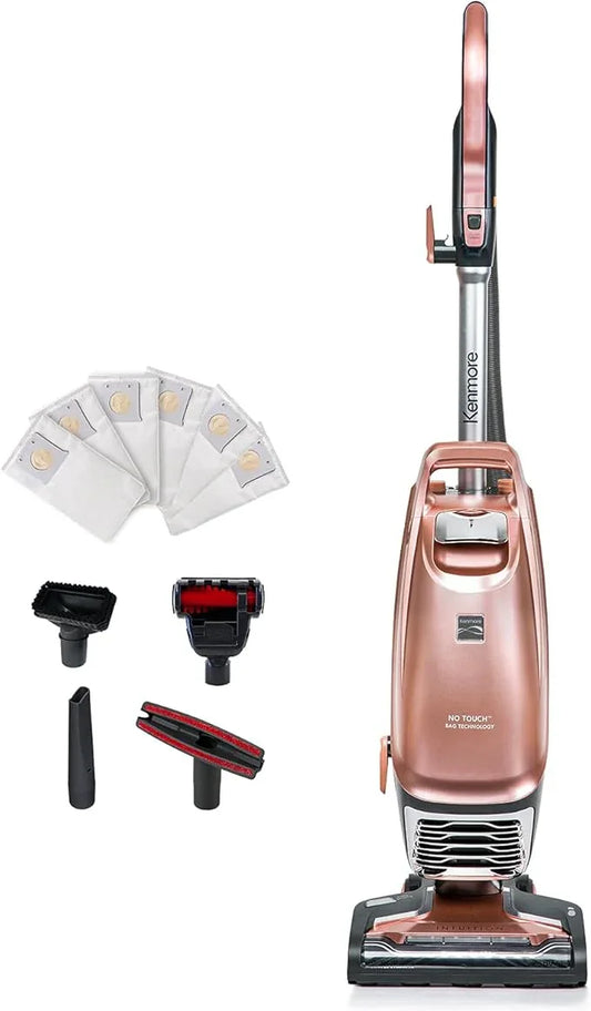 Kenmore BU4050 Intuition Bagged Upright Vacuum, liftup Cleaner with Hair Eliminator brushroll, pet Handi-Mate for Carpet, Hard Floor, Rose Gold - NeatNest