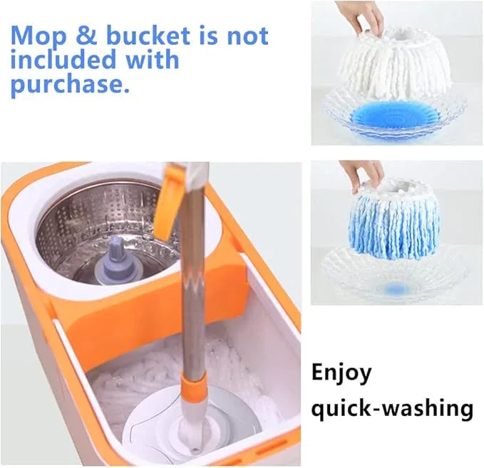 6-Pack Spin Mop Heads Refill, Easy Wring Microfiber Replacement Pads for Deep Cleaning, Universal Fit for Most Round Spin Mops - NeatNest
