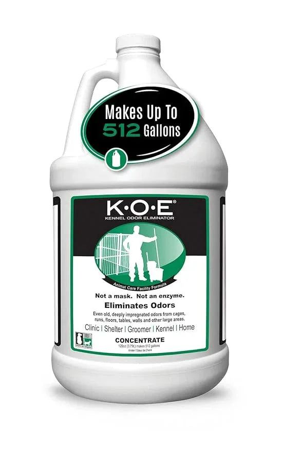 Thornell KOE Kennel Odor Eliminator Concentrate, Odor Eliminator for Strong Odors, Great for Cages, Runs, Floors & More, Pet Odor Eliminator for Home & Kennel w/Safe, Non-Enzymatic Formula, 128 oz - NeatNest