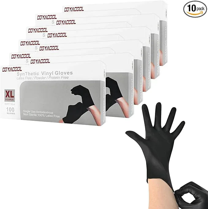 Disposable Gloves Extra Large, Nitrile and Vinyl Blend Material Gloves, Latex Free, 4 Mil,1000 Pc. Food Grade Glove for Cleaning, Food Prep, Hair Dye, Tattoo, Black - NeatNest