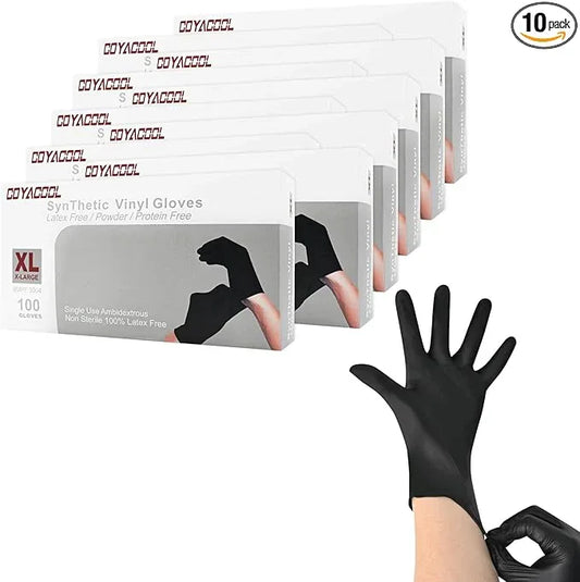 Disposable Gloves Extra Large, Nitrile and Vinyl Blend Material Gloves, Latex Free, 4 Mil,1000 Pc. Food Grade Glove for Cleaning, Food Prep, Hair Dye, Tattoo, Black - NeatNest