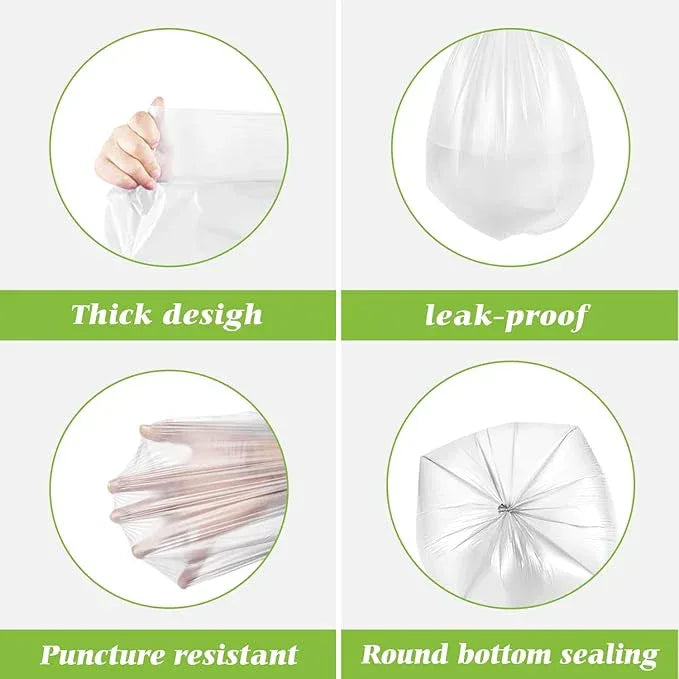 Teivio 6 Gallon 180 Counts Strong Garbage Bags Trash Bags, Bathroom Trash Can Bin Liners, Plastic Bags for home office kitchen, Clear - NeatNest