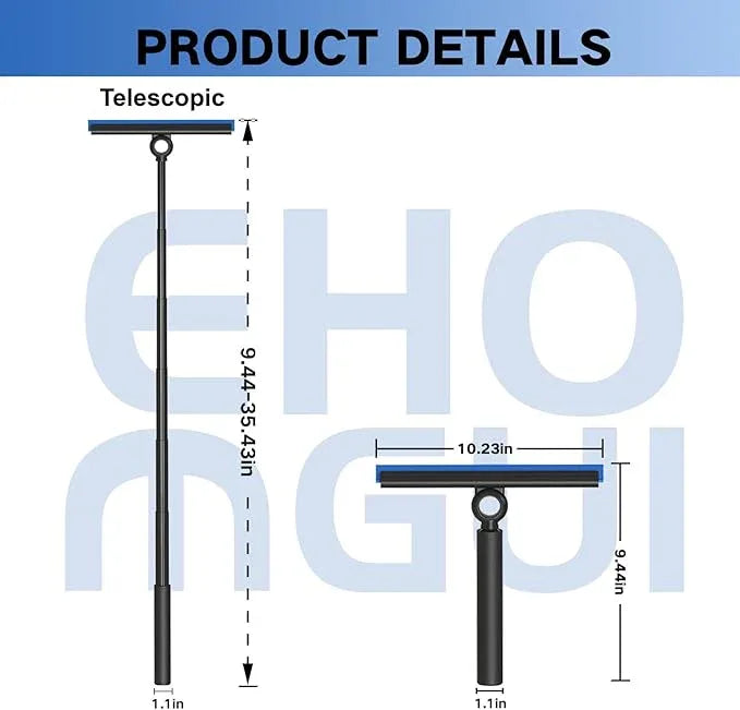 Shower Squeegee for Glass Doors, Squeegee with Long Handle, Telescoping Squeegee for Shower, Extendable Window Cleaner Tool for Car Windows, Tile Walls, Sliding Door, Shower Glass Door - NeatNest
