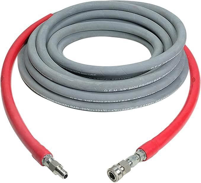 Simpson Cleaning 41186 Wrapped Rubber 8000 PSI Pressure Washer Hose, Hot and Cold-Water Use, Industrial Strength, 3/8 Inch Inner Diameter, 200 Feet, Gray - NeatNest