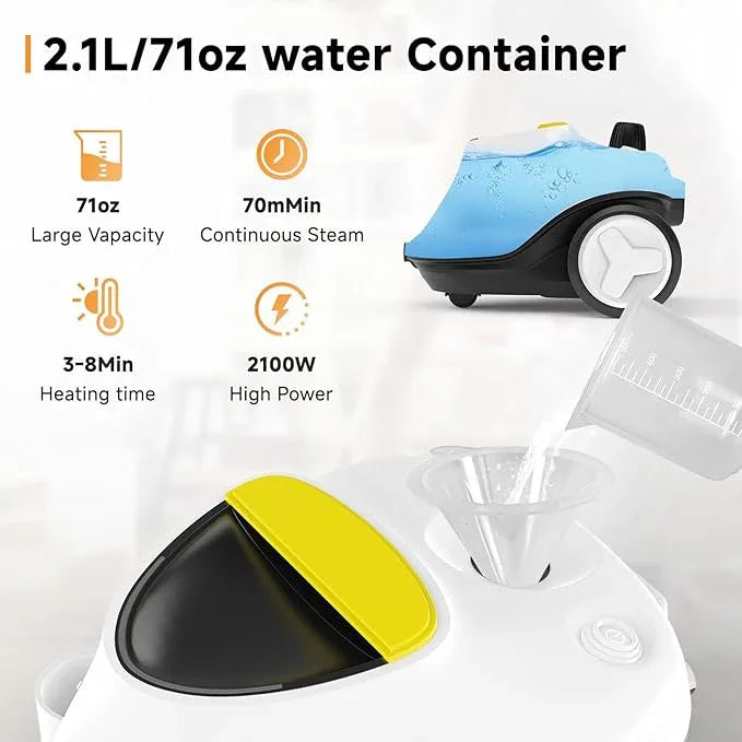 Steam Cleaner, with 27 Accessories, 2000W Portable Household Steamer, with 2.1L Tank and 6M Extra-Long Power Cord for Floor Cleaning,Tile, Carpet, Furniture, Upholstery, Grout, Kitchen, Car (white) - NeatNest