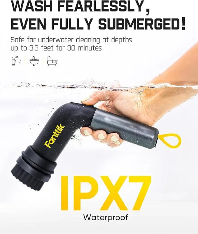 Fanttik G9 Handy Cordless Electric Spin Scrubber, MagnaStorm Motor, Dual-Speed, 5 Brush Heads, LED Display, IPX7 Waterproof, 2500mAh with Type-C Charging, for Kitchen, Sink, Tile, Stove - NeatNest
