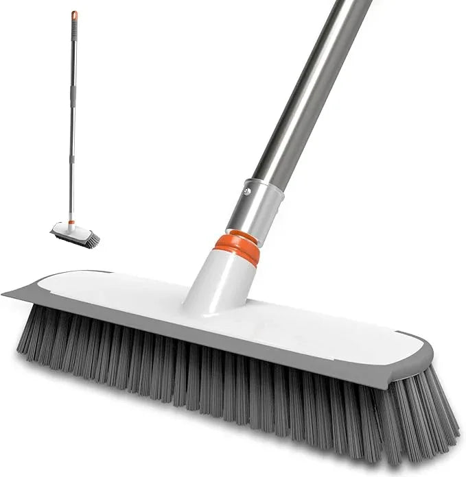 Floor Scrub Brush with Long Handle, Stiff Bristles Deck Brush, BITOPE Multi-Purpose Heavy Duty Hardwood Floor Scrubber, Cleaning Concrete Balcony Patio Garage Outdoor/Indoor - NeatNest