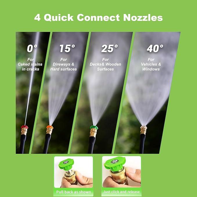 Pressure Washer 4800 PSI Power Washers Electric Powered with 33ft Pressure Hose, 4 Nozzle and Foam Cannon, Powerwashers for Home, Cars, Patio, Navy Blue - NeatNest