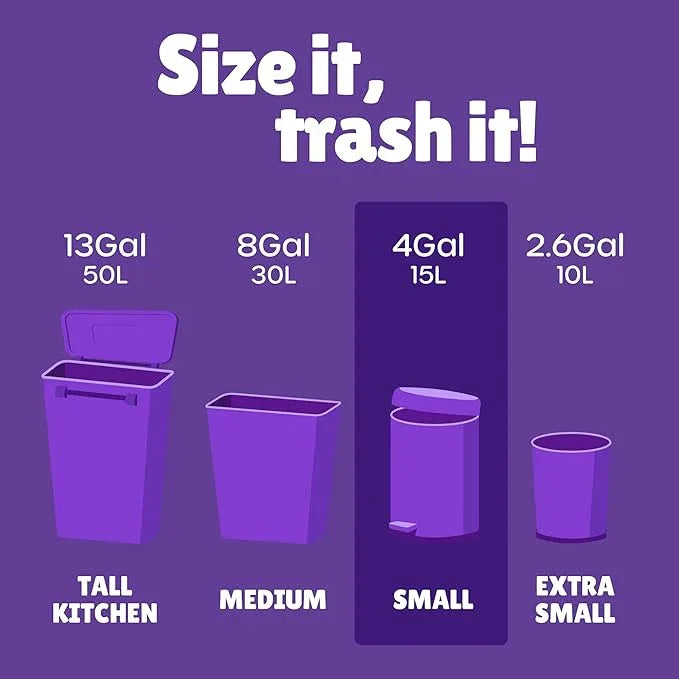 FORID Small Trash Bags 4 Gallon for Bathroom - Extra Thick Colored Garbage Bags Unscented,Strong Plastic Wastebasket Can Liners for Home Bedroom Office and Car,150 Bags Multi Colored - NeatNest