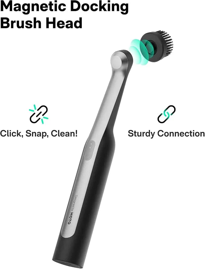 HOTO Wand™ Cordless Spin Scrubber, Electric Rechargeble Grout Cleaning Brush, IPX7 Waterproof Bathroom Scrubber, 12 Replaceable Brush Heads Version Power Scrubber for Grout, Tiles, Corners, Crevices - NeatNest