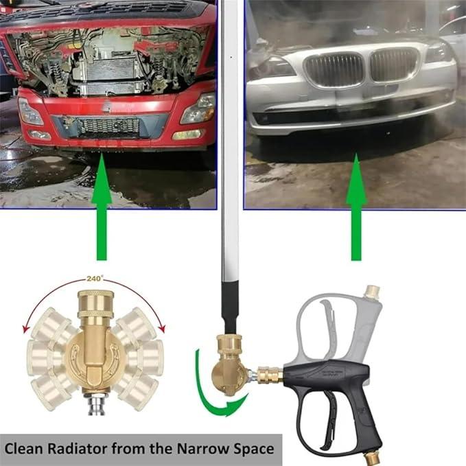 40" & 24" Radiator Cleaning Wand 2-Piece Set, 2500 PSI Stainless Steel High Pressure Radiator Flush and Cleaner Tool with Pressure Washer Gun Adapter or Cars, Truck, RV - NeatNest