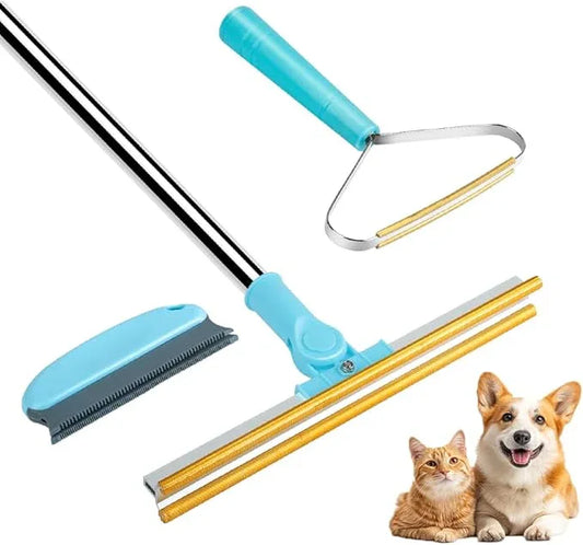 3 in 1 Carpet Rake for Pet Hair Removal, Tool Set of 3, 55” Long Handle Carpet Pet Hair Removal Carpet Scraper Dog Cat Hair Remover for Sofa, Couch, Car, Rug - NeatNest