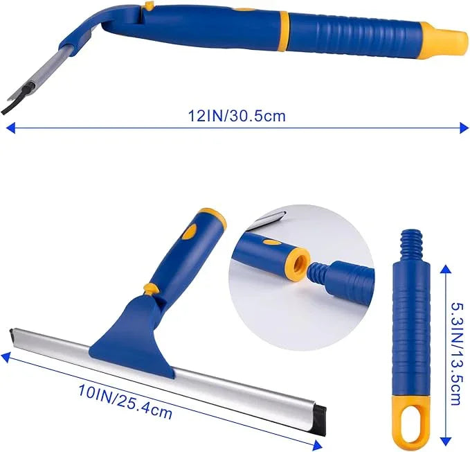 ITTAHO Swivel Shower Squeegee for Glass Doors, All-Purpose Anti-Slip Window Squeegee with 2 Blades, Window Cleaner Tool Bathroom Squeegee for Shower Doors, Tile Shower Walls，Mirrors,Car Windshields - NeatNest