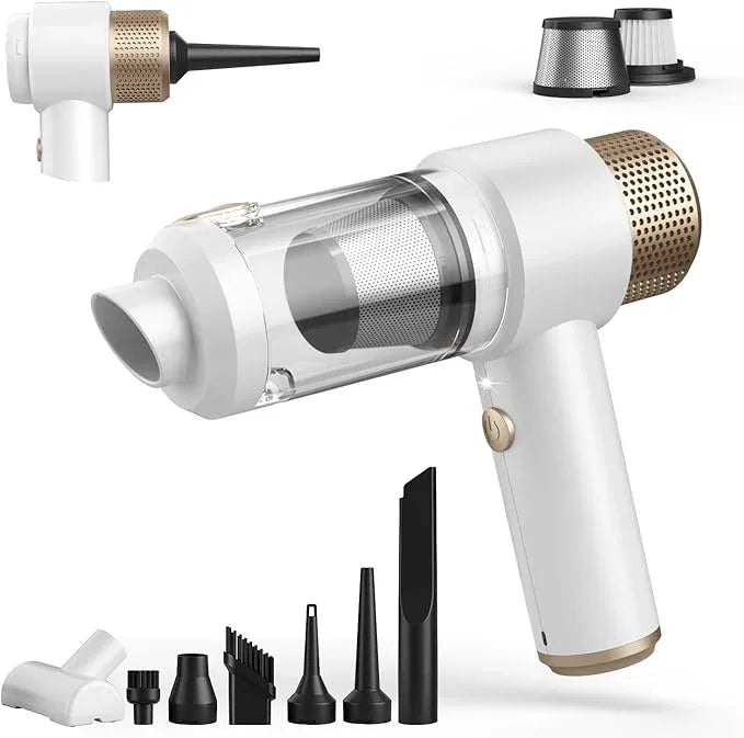 Car Vacuum Cleaner, 16000PA Mini Car Vacuum Cordless Powerful, 7 in 1 Portable Handheld Vacuum Cordless with LED Light, Dual Filters, One-Touch Empty for Pet Hair, Home, Office - NeatNest