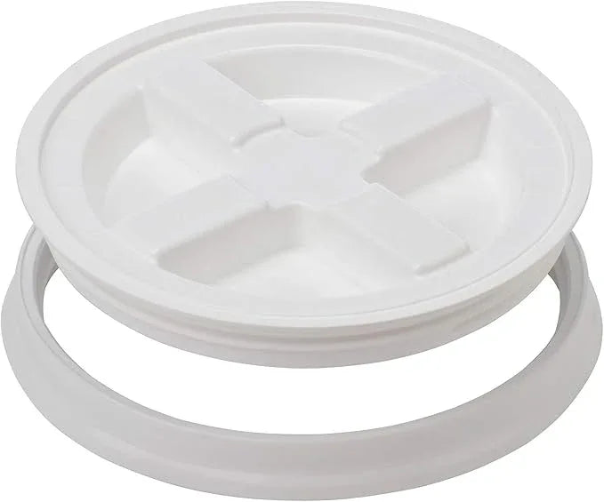 House Naturals 3.5 Gallon Aqua Food Grade BPA Free Bucket Pail with White AirTight Screw on Lid (Pack of 2) - NeatNest