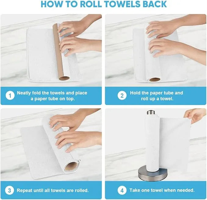 AIDEA Microfiber Cleaning Cloth Roll, Shop Towels 165 Sheets(3 Roll), Tear Away Reusable Paper Towels, White Rags for Bars, Cleaning Rags for Automotive, Mechanic, Workshops, House, 11×9" - NeatNest