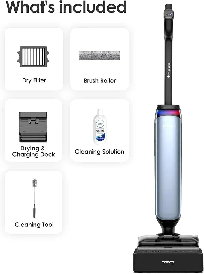 Tineco Floor One S9 Artist Pro Wet Dry Vacuum Cleaner, 22kPa Suction, 360° SmoothDrive, Anti-Tangle Design, 185°F Flashdry, 75 Min Runtime, Dual-Edge Cleaning, 180° Lay-Flat - NeatNest