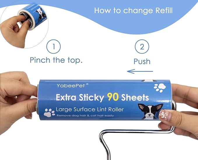 Extra Sticky Large Lint Roller Refills, 6.3'' Giant Lint Roller Refills for Pet Hair, Clothes&Furniture Cleaning, 360 Sheets in Total - NeatNest