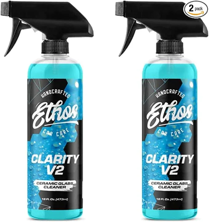 Ethos Clarity V2 - Ceramic Glass Cleaner and Water Repellent - Streak-Free Window Cleaner with Hydrophobic Protection for Car Windows and Mirrors - NeatNest