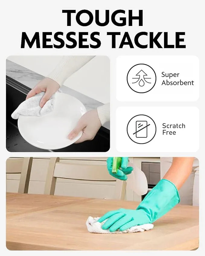 Fantasticlean Microfiber Cleaning Cloth Roll -675 Pack, Tear Away Microfiber Towels, 12" x 12", Reusable, Washable, Ultra Absorbent Dishcloth for Home Supplies, Car, Shop (9 Rolls of White) - NeatNest