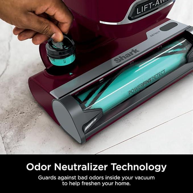 Shark DETECT Lift-Away Corded Upright Vacuum with Detect Technology, Self-Cleaning Brushroll for No Hair Wrap, Anti-Allergen Complete Seal, and Odor Neutralizer Technology, Burgundy, LA492 - NeatNest