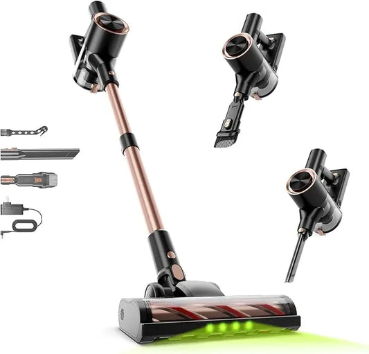 Cordless Stick Vacuum Cleaner - 45KPA Powerful Suction Vacuum with 45 Min Runtime, Detachable Battery, Anti-Tangle & 1.5L Dust Cup, 8 in 1 Vacuum Cleaner for Pet Hair, Carpet, HardFloor, Pink - NeatNest