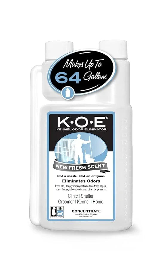 Odorcide K.O.E Kennel Odor Eliminator Concentrate – For Cages, Runs & More – For Home & Kennel w/Safe, Non-Enzymatic Formula (Fresh Scent, 16 oz) - NeatNest