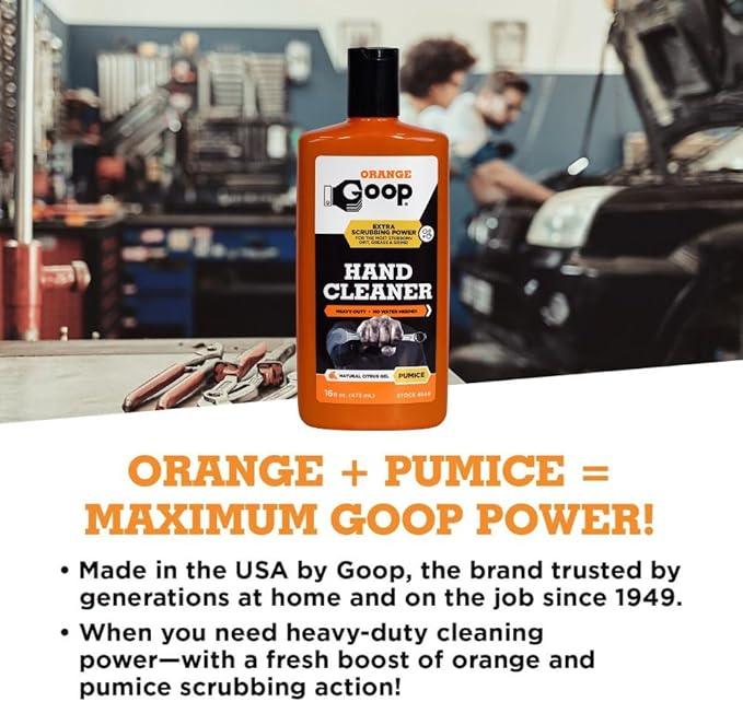 GOOP Orange Liquid with Pumice Multi-Purpose Waterless Hand Cleaner - 16 oz Flip-Top Bottle - NeatNest