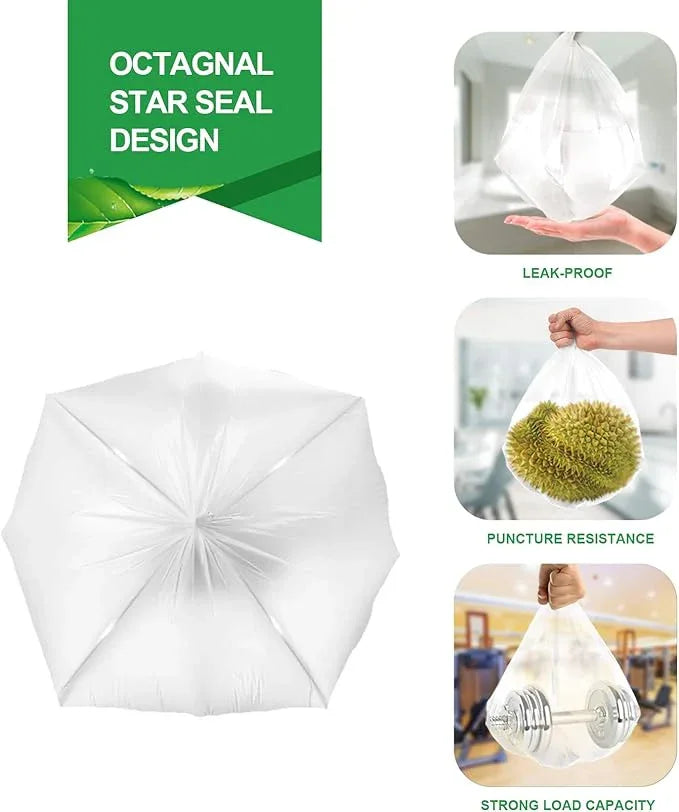 FORID Small Clear Trash Bags, 1.2 Gallon Tiny Garbage Bags, 110 Count Wastebasket Bin Liners for Bathroom Bedroom Office Garbage Can 5 Liters - Thick & Durable Trash Bag - NeatNest