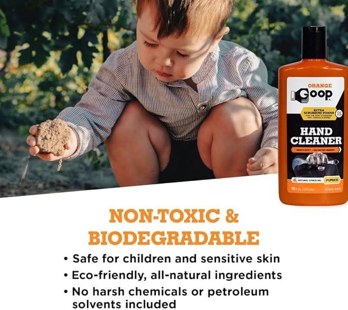 GOOP Orange Liquid with Pumice Multi-Purpose Waterless Hand Cleaner - 16 oz Flip-Top Bottle - NeatNest