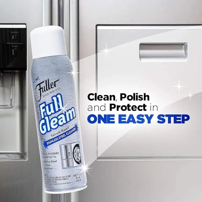 Fuller Brush Full Gleam Stainless Steel Cleaner - Chrome & Aluminum Conditioner Spray For Cleaning Pots, Pans, Cooktop & Kitchen Appliances - Easy Clean & Polish For Home & Business - NeatNest