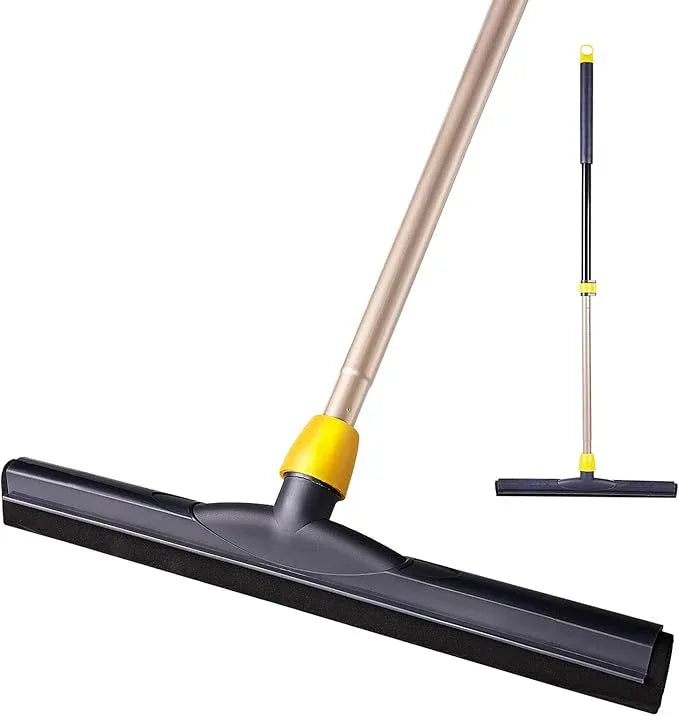 Yocada Floor Squeegee Scrubber Adjustable Telescopic Pole Heavy Duty Household Broom EVA Foam Blade for Garage Courtyard Shower Bathroom Floor Marble Glass Tile Water Foam Cleaning - NeatNest