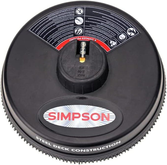 Simpson Cleaning 80165 Universal 15" Steel Pressure Washer Surface Cleaner for Cold Water Machines, 1/4" Quick Connection, Recommended Min 2200 PSI up to Max of 3700 PSI, Black - NeatNest