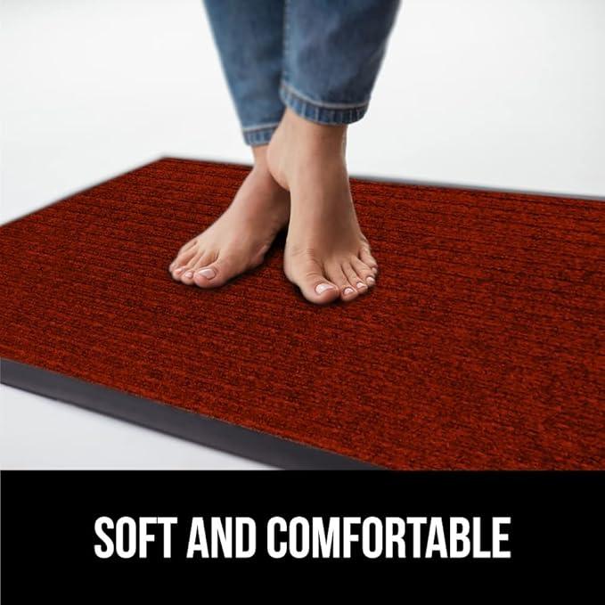GORILLA GRIP Waterproof Traffic Guard Door Mat, 2 Pack Heavy Duty Entryway Mats, Strong Rubber Back Commercial Utility Rugs for Office Hallway, Garage Floor and Home, Low Profile Carpet, 29x17, Red - NeatNest