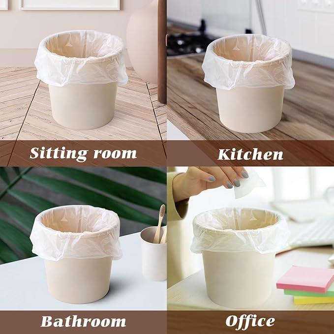 Teivio 1 Gallon 120 Counts Mini Strong Trash Bags 1-1.2 Gallon Garbage Bags,Small Waste Basket Liners,Bathroom Trash Can Bin Liners, Plastic Bags for home office kitchen, 4-5 Liters,Clear - NeatNest