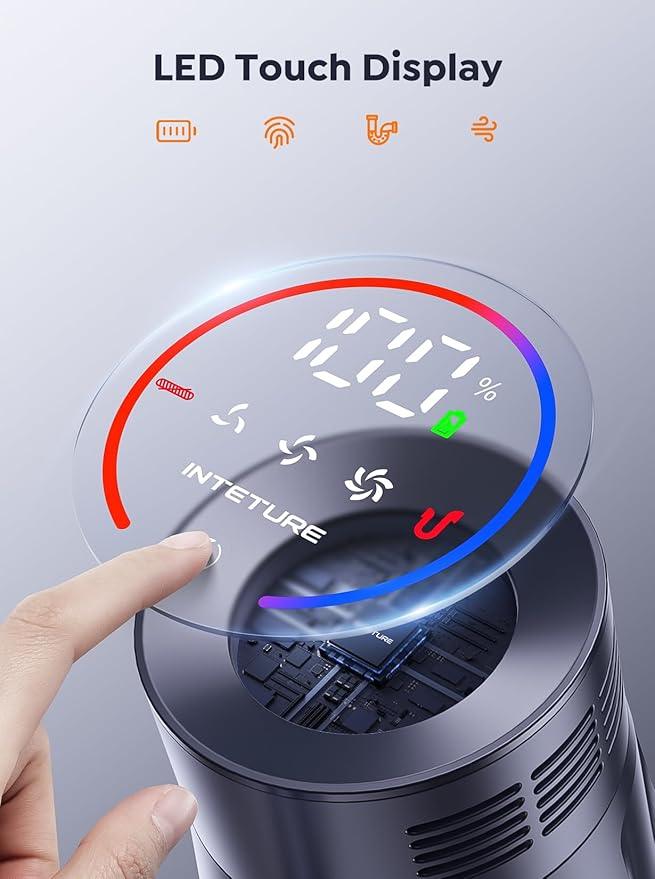 Cordless Vacuum Cleaner, 600W 50Kpa 65Mins Vacuum Cleaners for Home, Stick Vacuum with Self-Standing, Touch Screen, Vacuum Cleaner with Charging Station for Hard Floor Carpet Car Pet - NeatNest