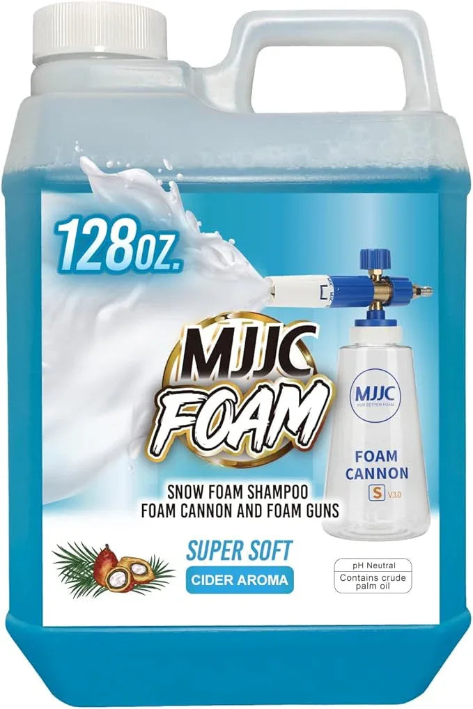 MJJC Foam (128 fl oz) Ultimate Snow Foam Car Wash Soap Specialized Car Shampoo for Foam Cannon and Pressure Washer, Safe for Cars (pH Neutral, 10x Concentrated) (Refreshing cider aroma) - NeatNest