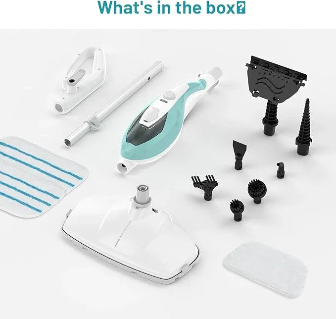Steam Cleaner for Home, Handheld Floor Steamer Cleaner, Lightweight All in 1 Steam Mop Detachable Steamer for Hardwood Floor Tile Couch, 2 Washable Pads, 1550W 212°F Deep Cleaning, White and Green - NeatNest