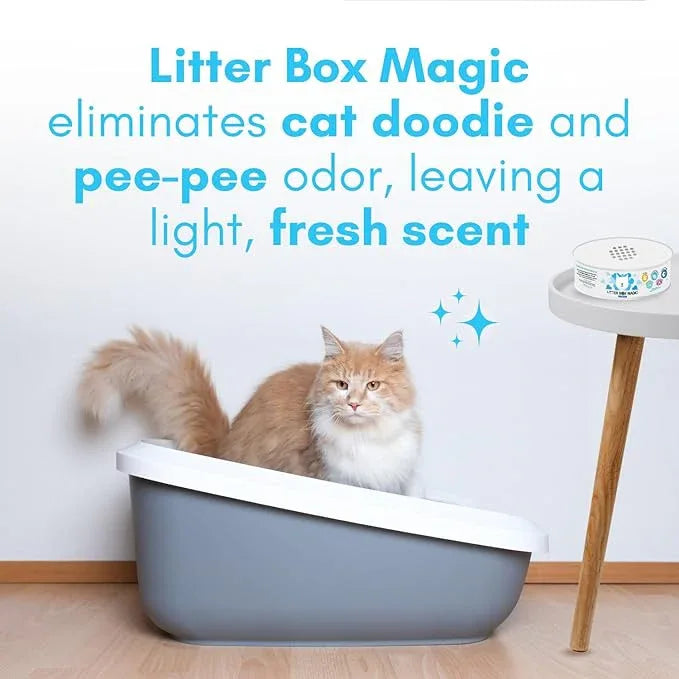 Litter Box Magic Cat Deodorizer Jar (16 Oz, Pack of 3) Fresh Scent - Air Freshener for Pet Smells from Litter Box - Odor Removing Litterbox Gel In A Jar - Odor Eliminator to Freshen Air - NeatNest