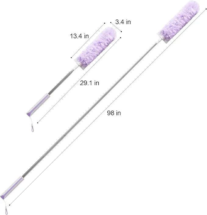 JOYMOOP Ceiling Fan Cleaner Duster and Cobweb Duster with Extension Pole, 28–98 Inch Handle and 9 Refills for High Ceilings and Furniture - NeatNest