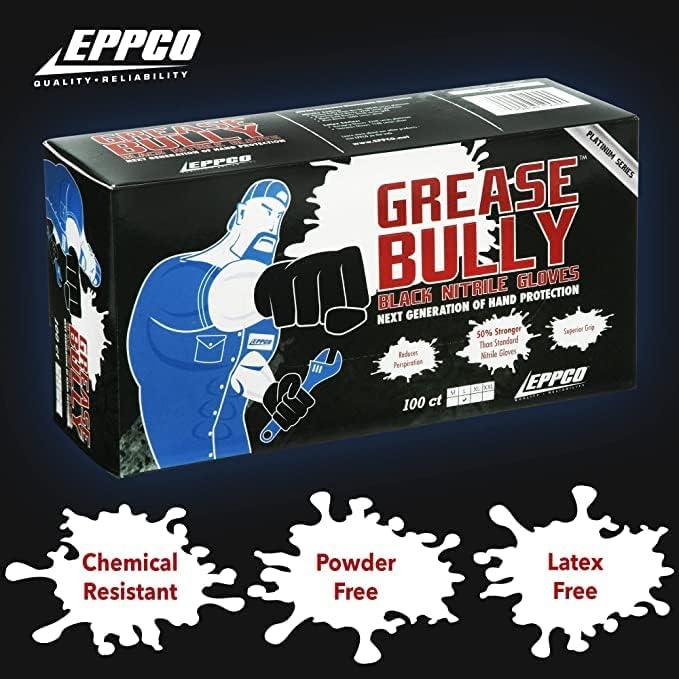 DENCO DISTRIBUTING, INC. Grease Bully Nitrile Gloves - 6MIL - Black - Powder & Latex Free - 1000 Count - 10 Boxes - NeatNest