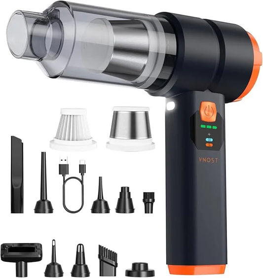 Portable Cordless Car Vacuum, Handheld Cordless Vacuum with 30,000Pa Suction, 130,000 RPM, 6,800mAh Battery, 10 Nozzles, Rubber Paint Material for Car, Home(Charcoal Black) - NeatNest
