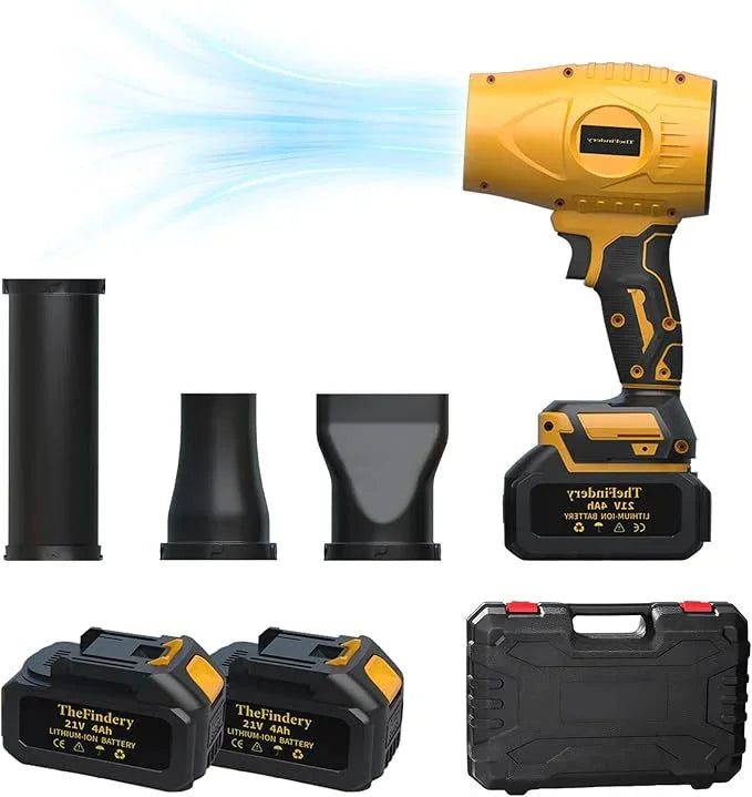 600000 RPM Lightweight Handheld Cordless Leaf Blower, Includes 2×4.0Ah Batteries, Charger, 3 Nozzles, Powerful Blowers Air Turbo Jet, with Earplugs, for Yard Cleaning, Lawn Care, Leaves & Dust - NeatNest