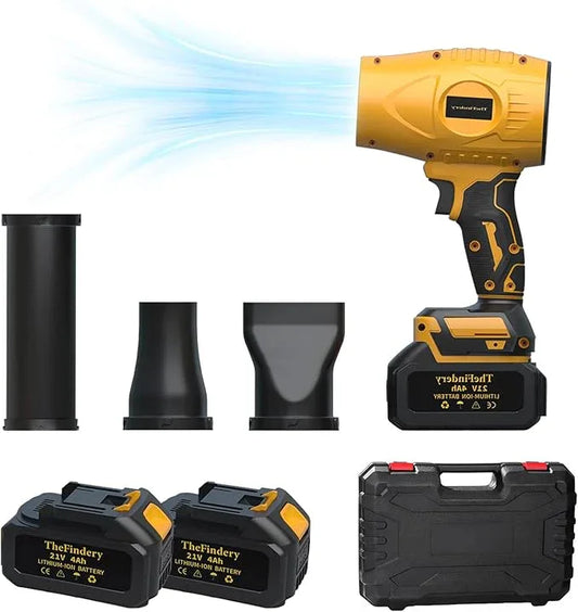 600000 RPM Lightweight Handheld Cordless Leaf Blower, Includes 2×4.0Ah Batteries, Charger, 3 Nozzles, Powerful Blowers Air Turbo Jet, with Earplugs, for Yard Cleaning, Lawn Care, Leaves & Dust - NeatNest