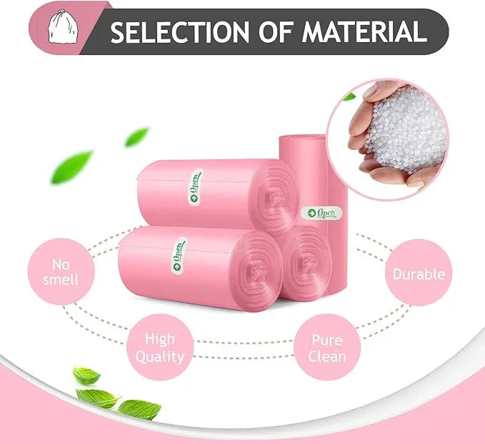 Teivio 2 Gallon 180 Counts Strong Trash Bags Garbage Bags, Bathroom Trash Can Bin Liners, Plastic Bags for home office kitchen, Pink - NeatNest
