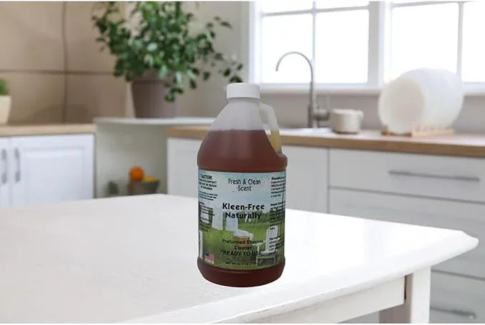 Naturally Preformed Enzyme Cleaner, Enzyme Solution, Multi-Purpose Cleaner, Laundry Additive and More - Concentrate-Fresh and Clean Scent-64oz - NeatNest
