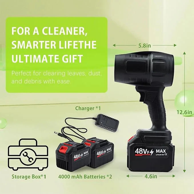 Electric Cordless Leaf Blower, Portable Dust Hand Held Blowers, 2 Pack 4000mAh Battery Powered and Charger, Lightweight Handheld Blower for Lawn Care, Patio Cleaning & Blowing Drying - NeatNest